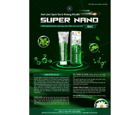 Gel Làm Sạch Da & Kháng Khuẩn SUPER NANO